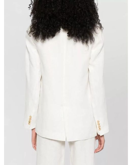 Forte_forte White Linen Single Breasted Jacket Tailored Cut