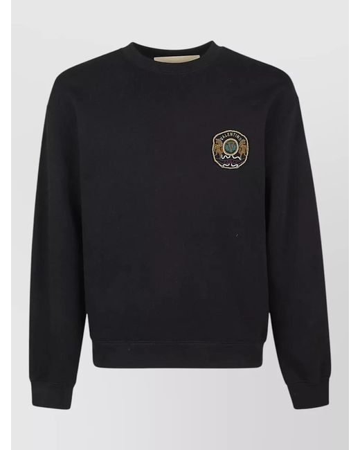 Valentino Garavani Blue Cotton Sweatshirt Crew Neck Regular Fit for men