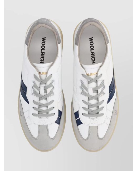 Woolrich Metallic Low-Top Sneakers With Round Toe And Stripes for men