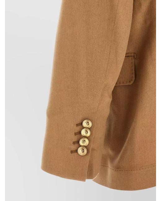Brunello Cucinelli Brown Double Breasted Blazer Spear Lapels for men