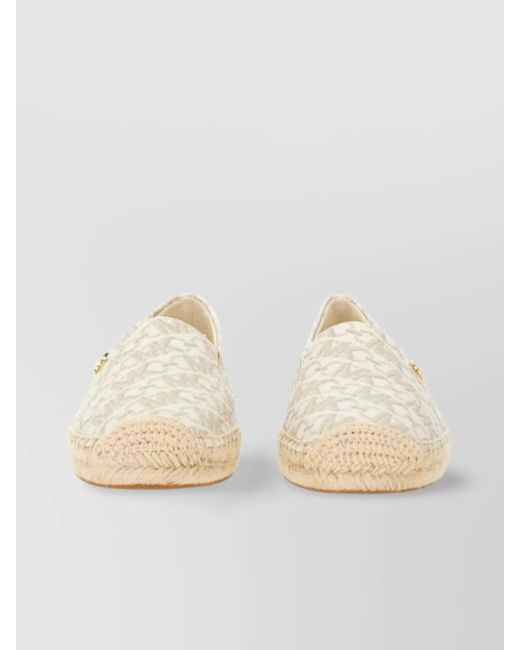Michael Kors Natural Woven Texture Round Toe Espadrilles