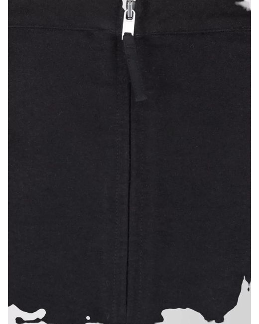 Rick Owens Black Knee Length Midi Tailored High Waist Shorts