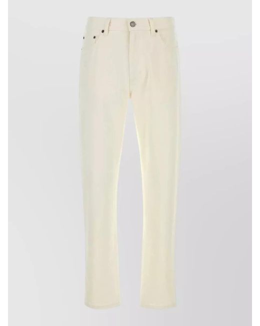 Zegna White Denim Jeans Straight Leg Five Pocket Design for men