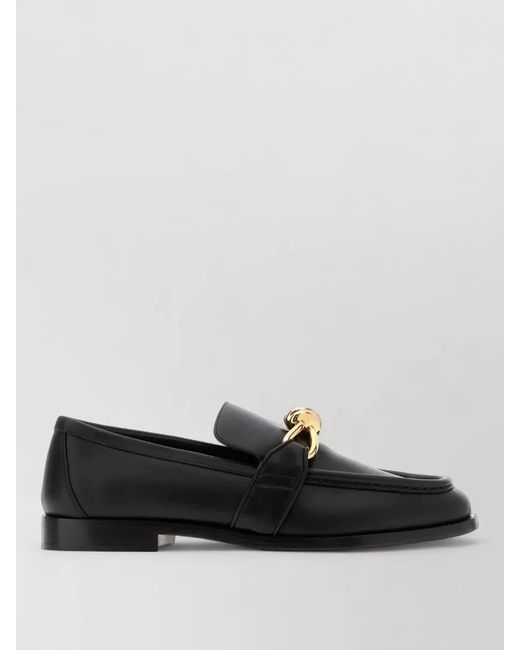 Bottega Veneta Black Astaire Leather Loafers Hardware Design