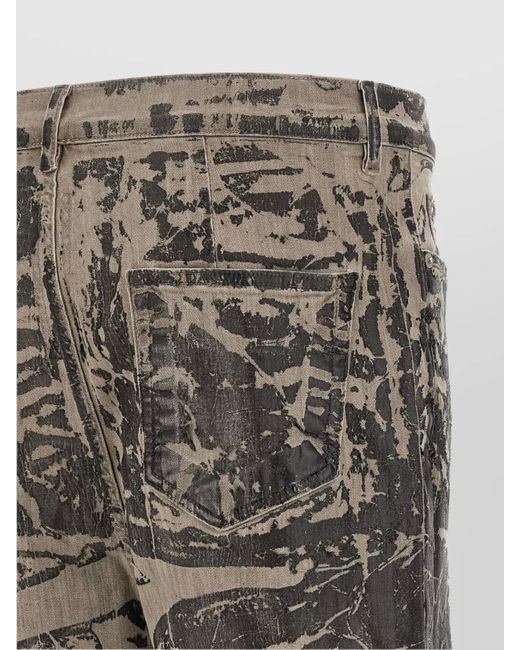 Rick Owens Gray Denim Wide-Leg Trousers for men