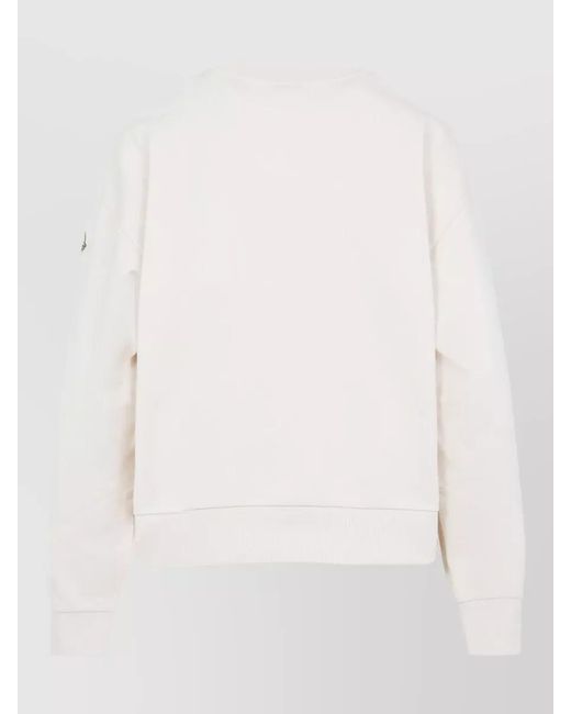 Moncler White Cotton Logo-Embroidered Sweatshirt