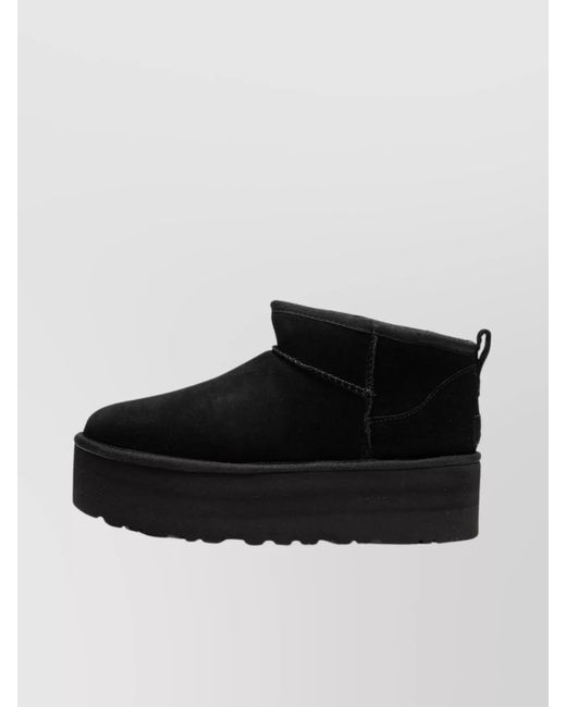 Ugg Black Suede Platform Ankle Boots