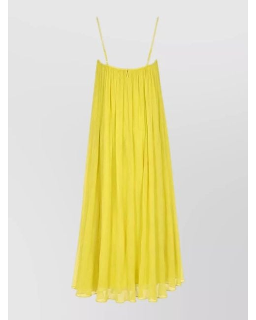 Staud Yellow Beach Maxi Dress Breathable Backless Spaghetti Straps
