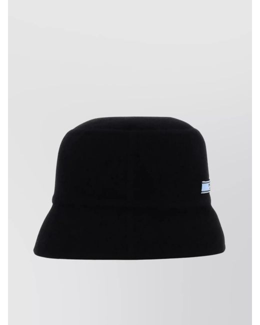 Prada Black Cashmere Bucket Hat