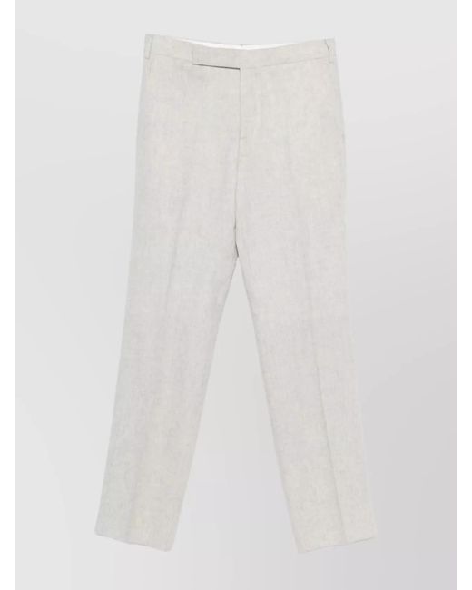 Lardini White Wool Straight-Leg Trousers for men
