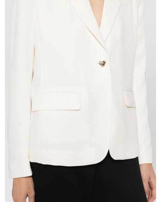 Twinset Natural Tailored Suit Jacket Lightweight Long Sleeves