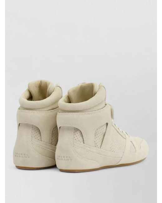 Isabel Marant Natural Suede High-Top Sneakers