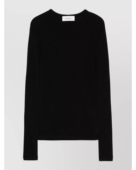 Lisa Yang Black Cashmere Cotton Crew-Neck Long-Sleeve Jumper
