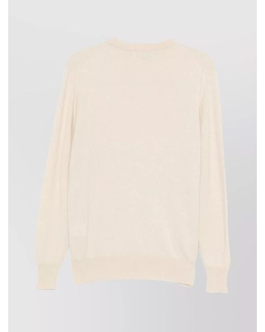 Lardini Natural Ribbed Cashmere Crew Neck Jumper for men