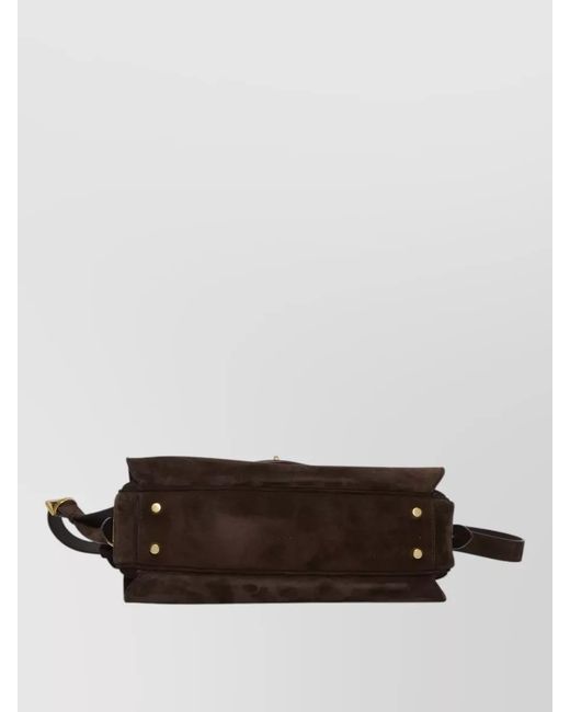 Balenciaga Brown Medium Suede Calfskin Leather Shoulder Bag