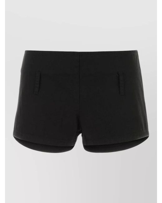 GIMAGUAS Black Mia Cotton Shorts Short Length Belt Loops