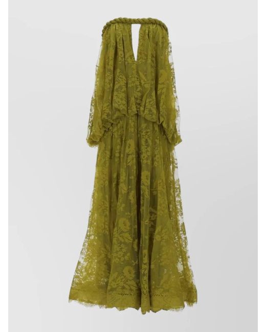Zimmermann Green Luna Maxi Beach Dress Braided Neckline
