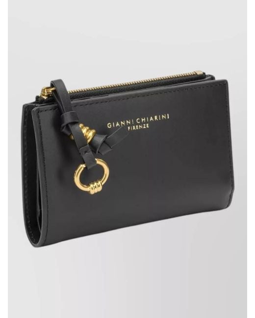 Gianni Chiarini Black Leather Keyring