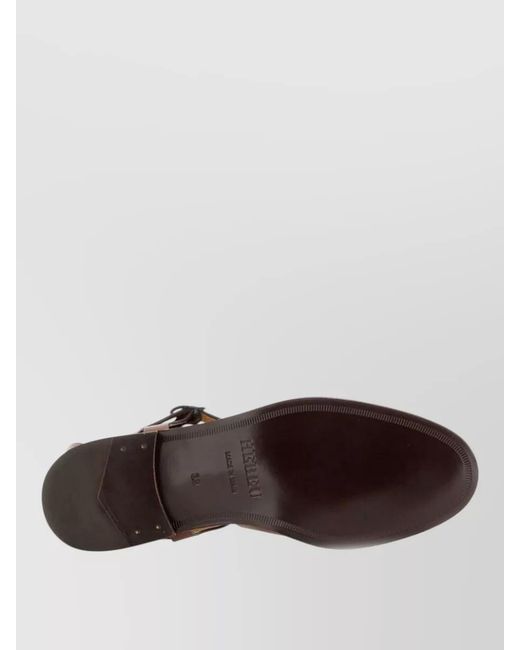 Hereu Brown Flat Sandals Cut Out Design Open Toe