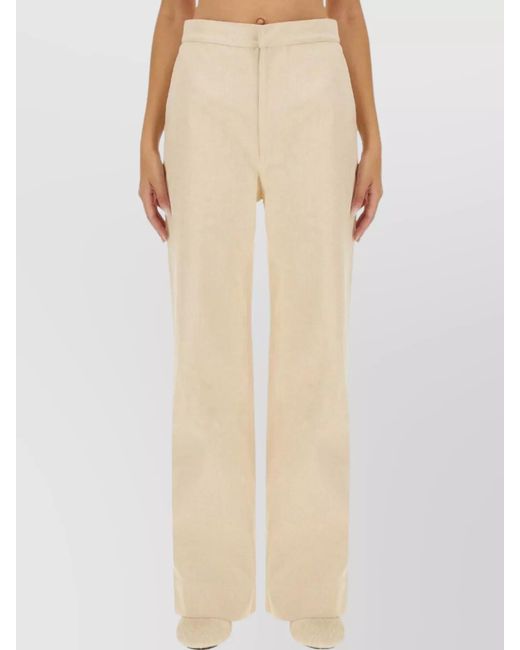 Jil Sander Green Cotton Regular-Fit Flared Trousers