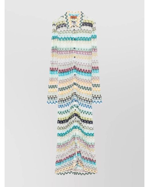 Missoni White Sheer Long Cardigan Unique Construction