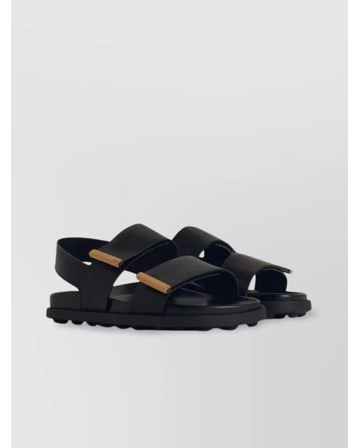 Tod's Black Leather Slingback Sandals