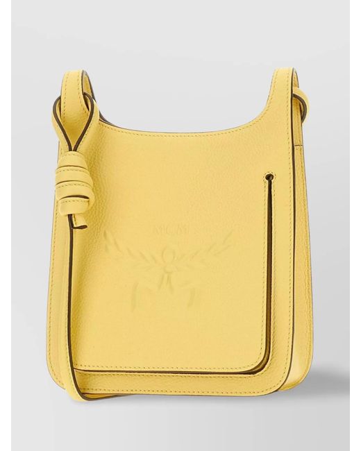 MCM Yellow Mini Leather Crossbody Bag