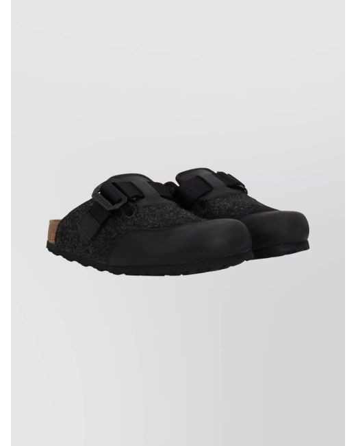Birkenstock Black Leather Felt Sandals