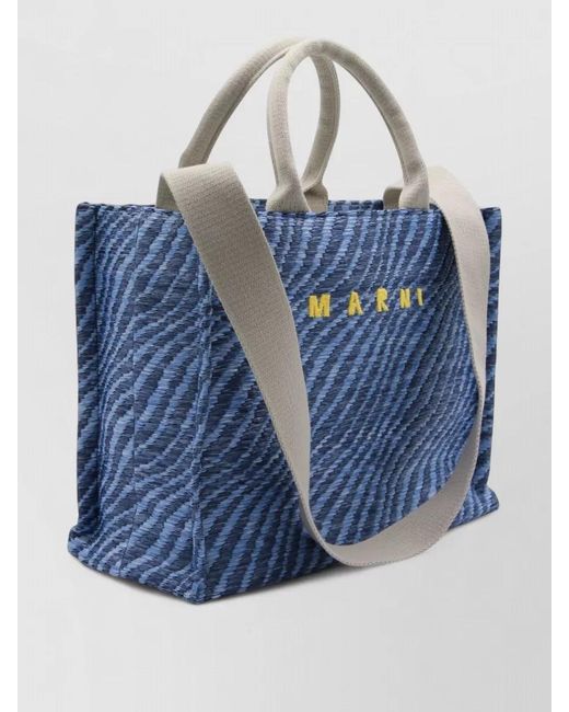 Marni Blue Fabric Tote Bag
