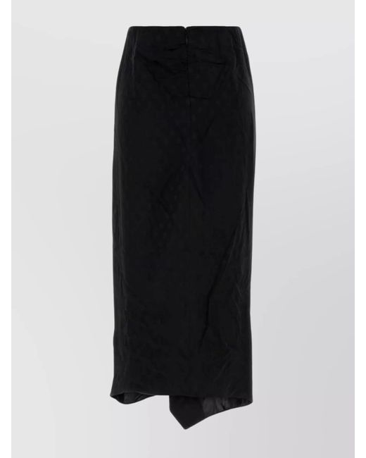 Isabel Marant Black Silk Asymmetric Skirt