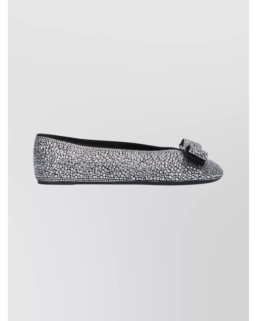 Ferragamo Multicolor Ballerina Shoes With Bow And Embellishments