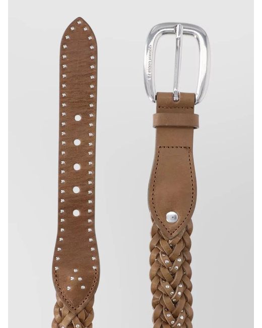 Golden Goose Deluxe Brand Multicolor Braided Belt Adjustable Length Studded Trim