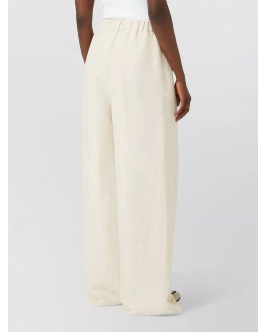 Max Mara Natural Mxmoro Wide Leg Full Length Trousers