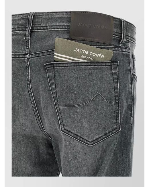 Jacob Cohen Gray Bard Denim Jeans Belt Loops Straight Leg for men