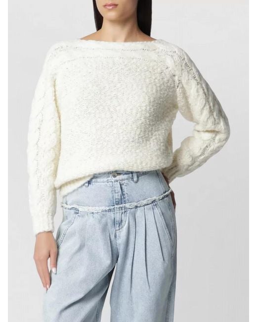 Isabel Marant Blue Cable Knit Lightweight Relaxed Fit Knitwear