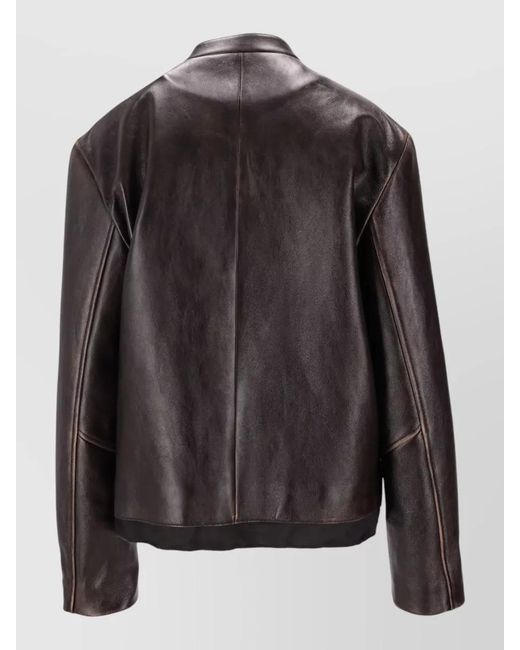 Miu Miu Black Nappa Leather Logo Jacket