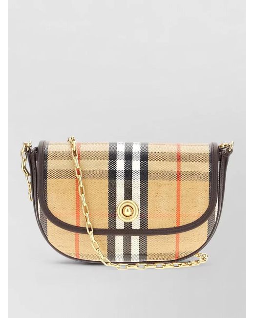 Burberry Natural Highlands Mini Canvas Shoulder Bag