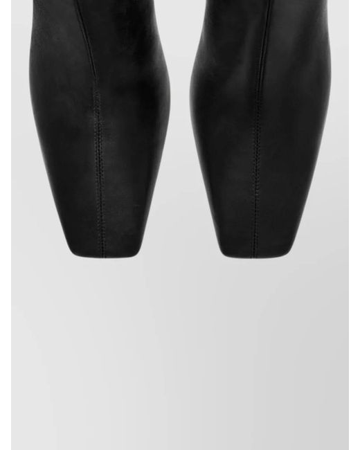 Courreges Black Ankle Boots Block Heel Pointed Toe
