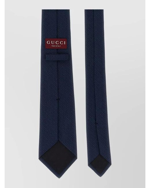 Gucci Blue Silk Jacquard Tie for men