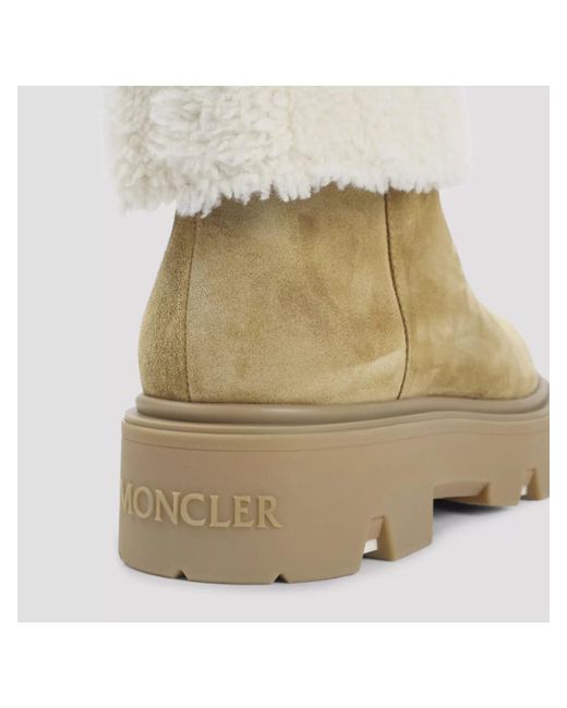 Moncler Natural Leather Ankle Boots