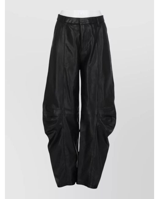 ROTATE BIRGER CHRISTENSEN Black Tailored Wide Leg Trousers Belt Loops