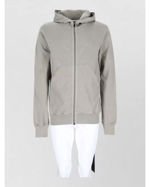 Rick Owens Gray Cotton Hooded Jacket for men