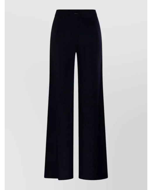 Max Mara Blue Full Length Wide Leg Tailored Pants
