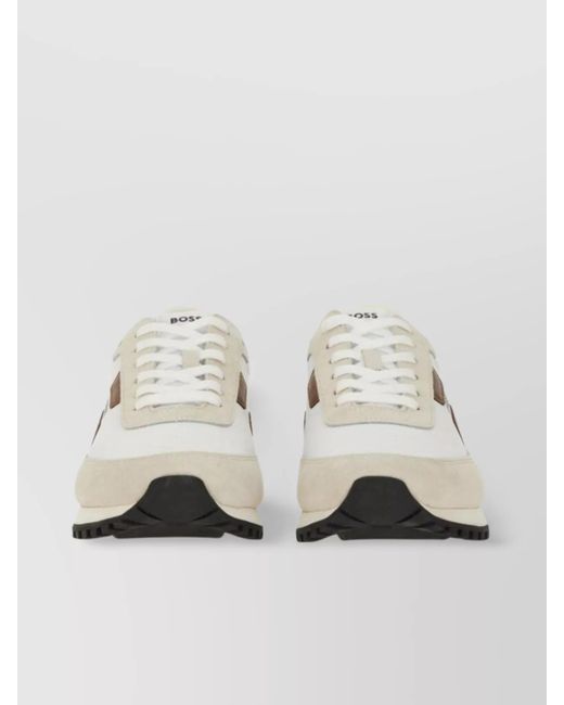Boss Metallic Leather Low-Top Sneakers for men