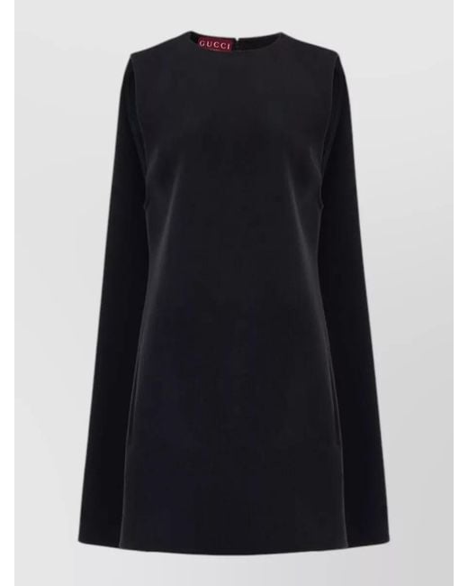 Gucci Black Wool Long-Sleeve Mini Dress