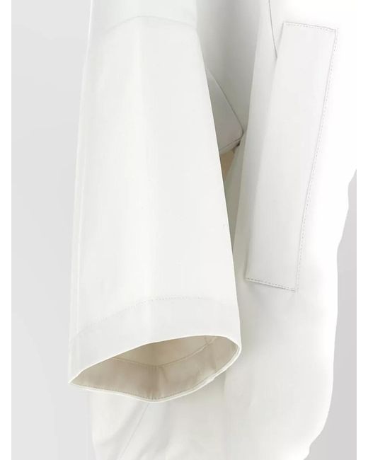 Moorer White Florida Hooded Jacket Mid Length Sleeves