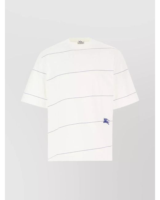 Burberry White Cotton T-Shirt for men