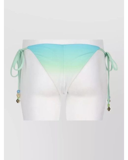 Casablanca Blue Gradient Beachwear Side Tie Bikini Beaded