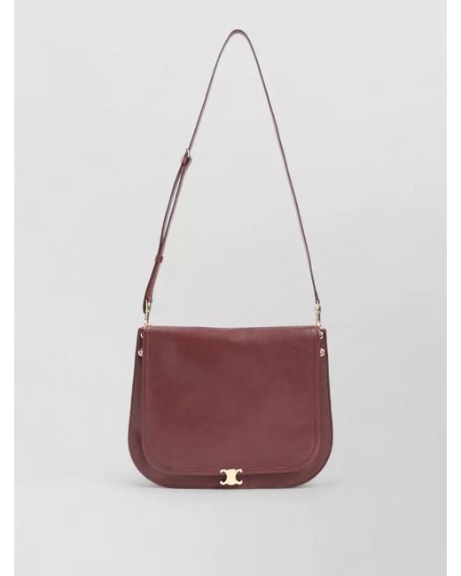 Céline White Besace Soft Triomphe Crossbody Zip Bag