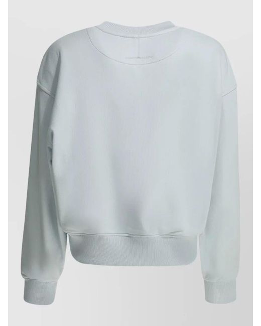 McQueen Blue Crew Neck Sweatshirt Long Sleeves Ribbed Trims